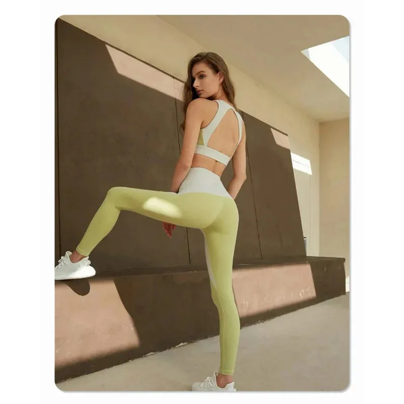 

New 2025 Patchwork Color Yoga Sets Women Zero-Feel High Strethy Soft Sports Suits Two Piece Fitness Tracksuits Female Acti ★ ★ ★