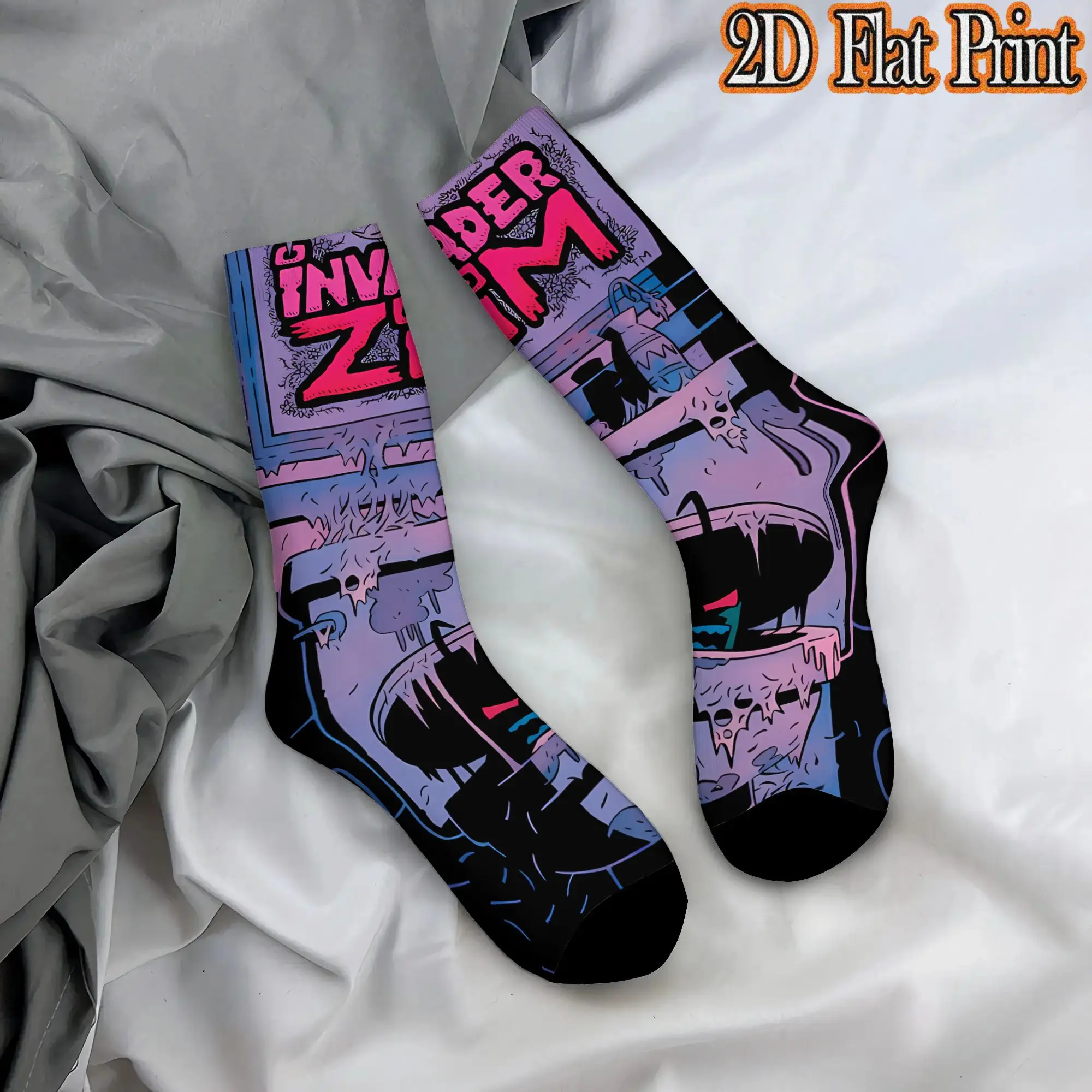 Invader Zim Anime Retro  Hip Hop Novelty Casual Crew Winter Sock Sports Socks