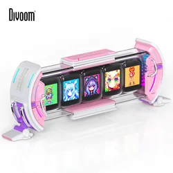 Divoom Times Gate Cute Gaming Digital Clock Informative Display Social Media, Pixel Art Display for Gamers Decor (Pink)