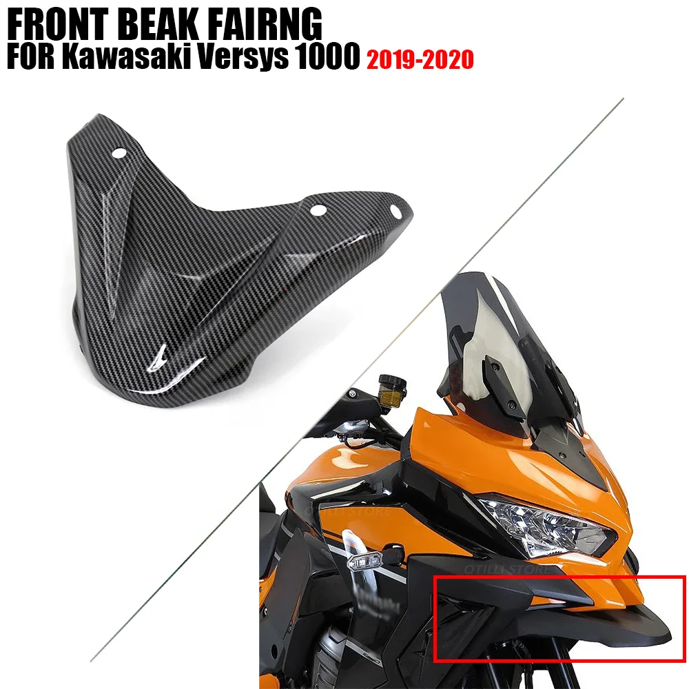 For Kawasaki Versys 1000 S SE 2021 2020 2019  Motorcycle ​Carbon Fiber Front Beak Fairing Extension Wheel Extender Cover