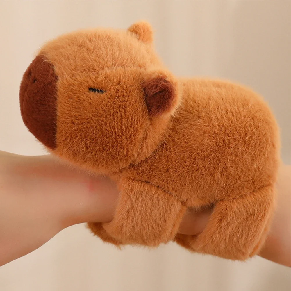 Cute Capybara Clap Circle Toys, Slap Snap Wrap Wristband Bracelet Capybara Plush Hand Ring Fun Circles Kids Birthday Gift