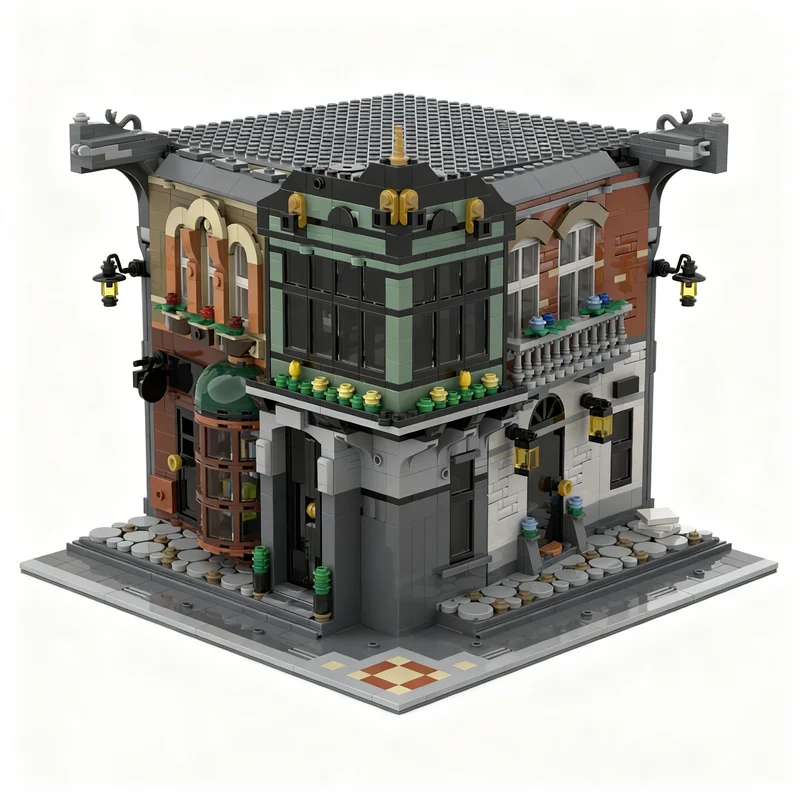 2321pcs MOC 221B Baker Corner Street Modular Buildings Model Building Blocks Christmas Gifts Toys Collection Craft Assemble