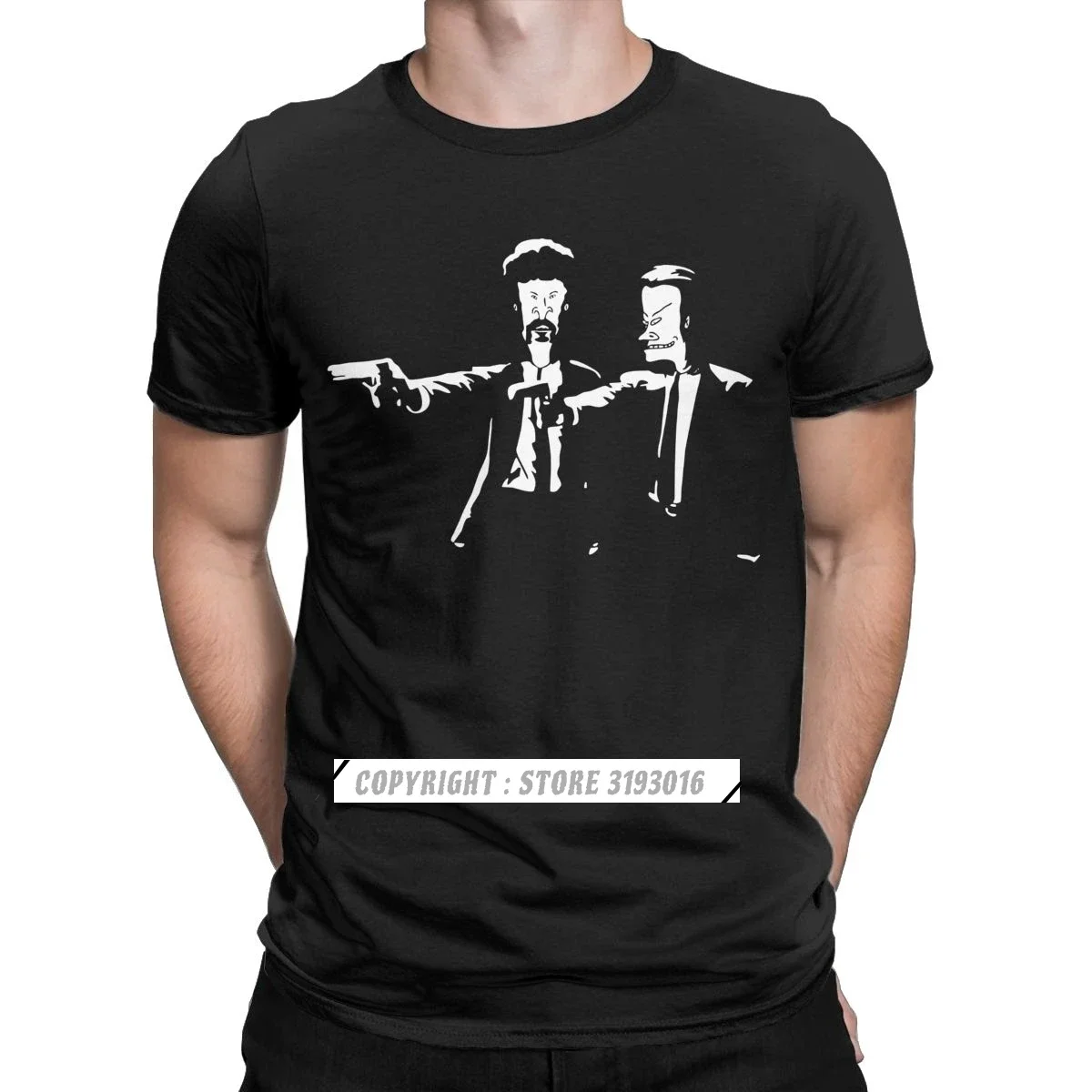 

Футболки Beavis & Butthead Pulp Fiction, мужские юмористические футболки Beavis and Butthead, новый дизайн, топы в стиле хип-хоп, футболка, уличная одежда