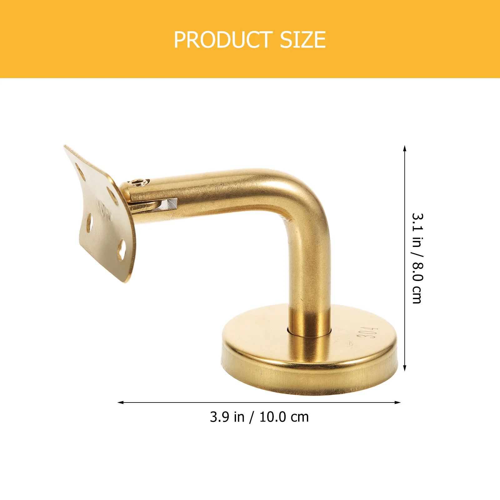 2Pcs High Grade Stainless Steel Handrail Bracket Stair Railing Support Bracket Corrosion Resistant Stable Mounting Stair Rail