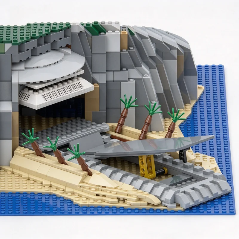 2078PCS MOC Microscale Tropical Island Landscape Diorama Scene Model Building Blocks DIY Assembly Gifts for Adults Collection