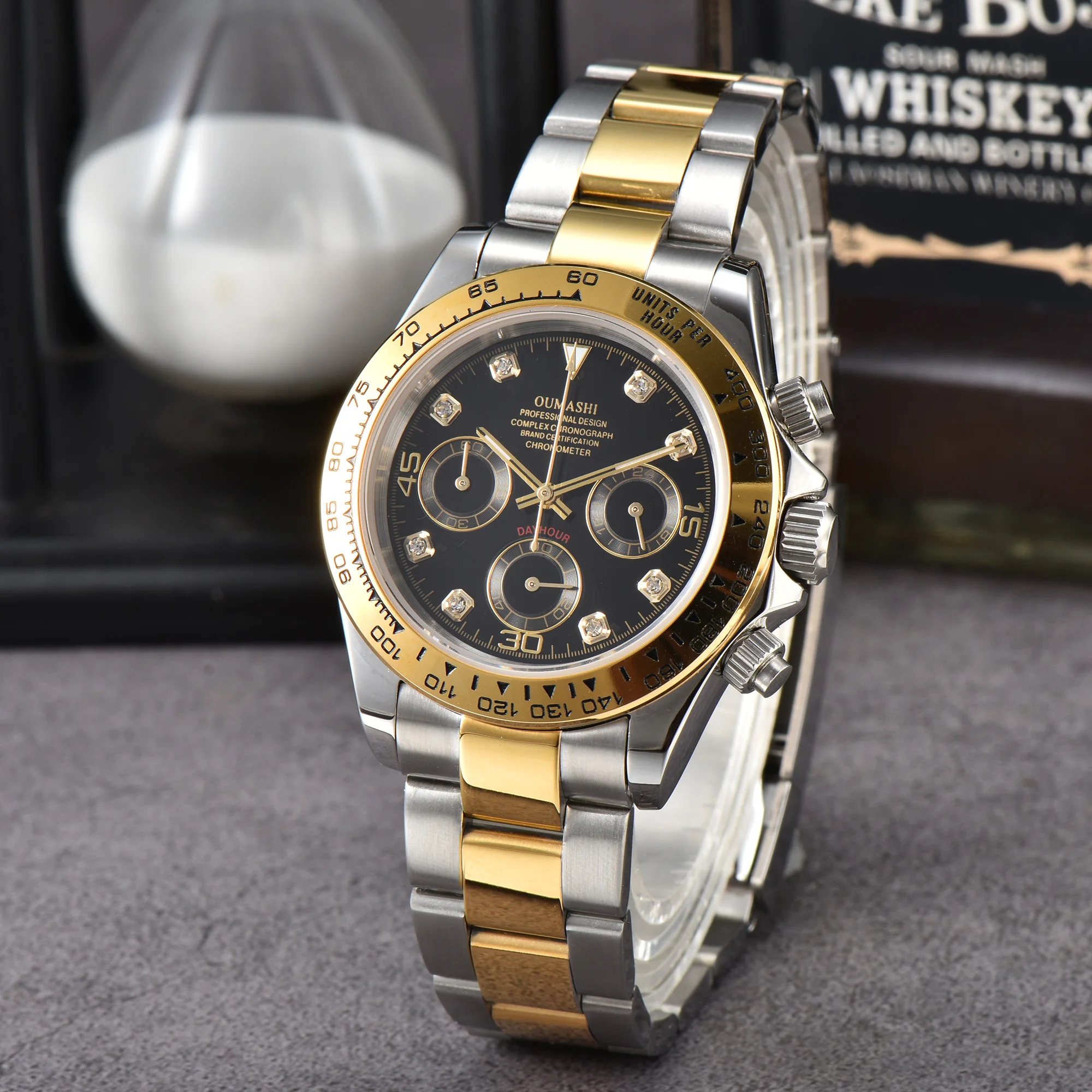 

40mm New Men's Quartz Watches Sapphire Luxury Chronograph Stainless Steel Waterproof Men's Watch vk63 movement nh36 nh35 case 25