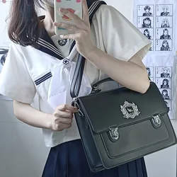 Japanese Students Backpacks Schoolbag Double Shoulder Bag Crossbody Bag Female Students Handbag Retro Messenger Bag Uniform Bag