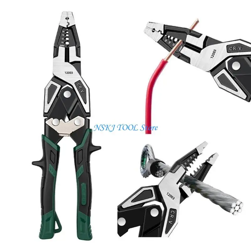 

L8RC 9Inch Wire Stripper And Crimper Pliers For DIY Enthusiasts Screw Gripping Pliers Professional Multifunctional Pliers