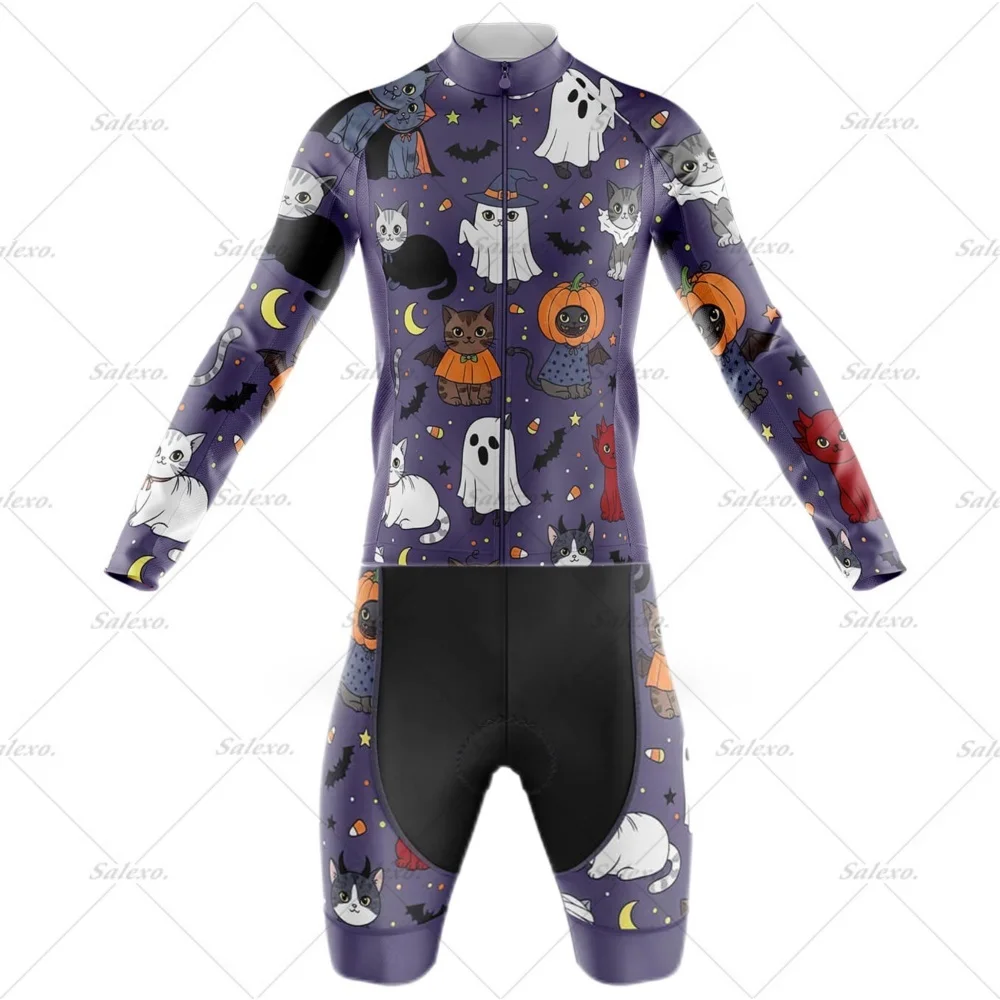 MEN Halloween Theme Skinsuit Team Cycling 2026 LONG Bodysuit Cycling Jerseys Set Race Clothing Jumpsuit MTB Riding Bike Maillot