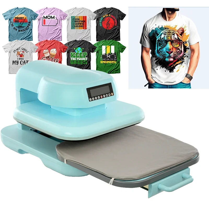 DBC1 DMTH1 Hot Sale 38*38cm Fully Automatic Mini Printing Sublimation Heat Press Machine For T-shirts