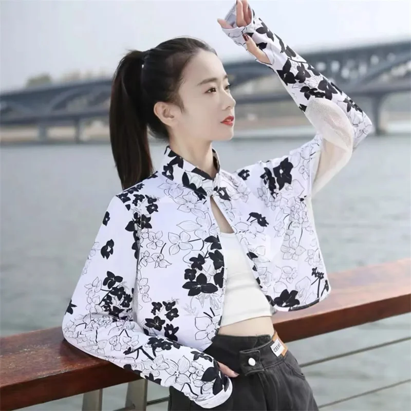 

Sunscreen Shawl Summer Driving Tool For Women Hat Less Sun Jacket UV Resistant Ice Silk Short Jackets For Lady Top