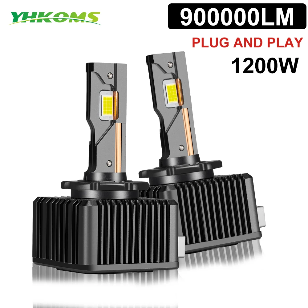 

YHKOMS 1:1 D3S LED D1S D2S D4S Led Car Headlight 1200W 900000LM faros HID D1R D2R D3R D4R Canbus Xenon Replacement Auto 6000K