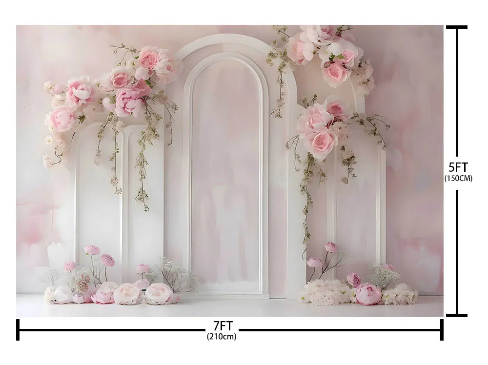 Mehofond Photography Background Pink Princess Girl Birthday Party Floral Wedding Decor Bride to Be Ceremony Backdrop Photozone