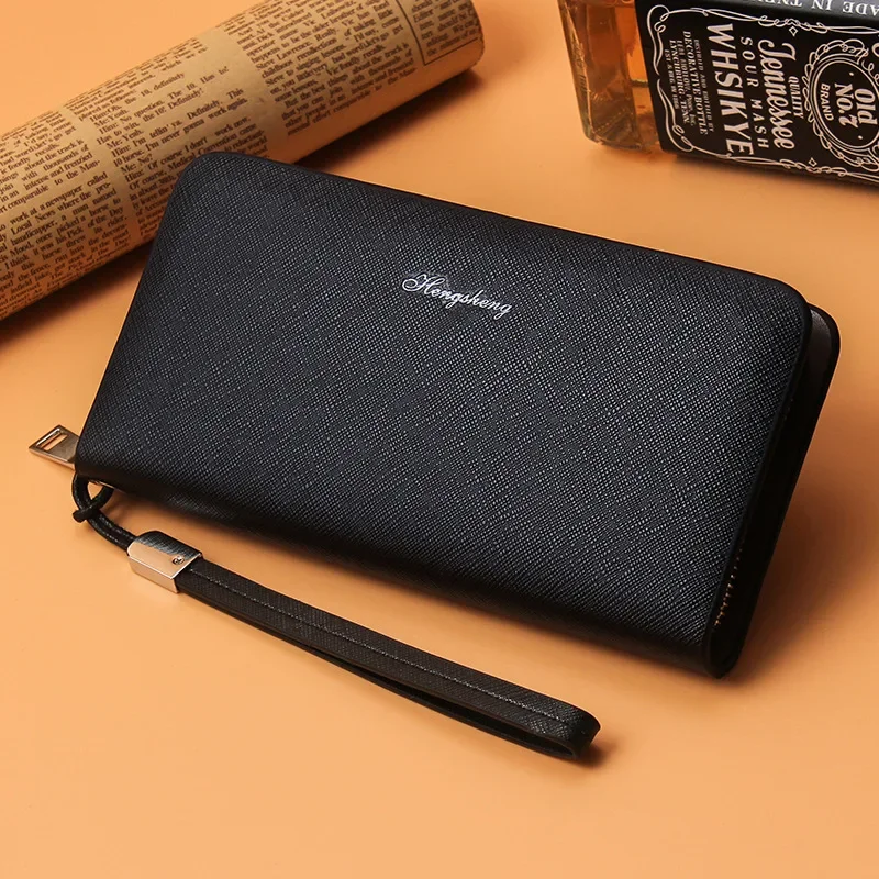 Business Casual Holding Bag Men's Wallet Long Multi-functional Large Capacity Card Bag with Hand Cord Fashion Portable