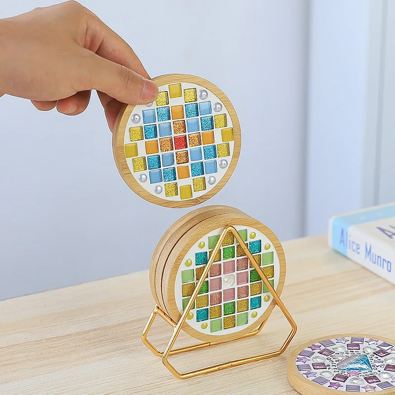 Material Kit: Kindergarten Collage Hexagonal Mosaic DIY Coaster Children's Creative Handicraft Material Kit