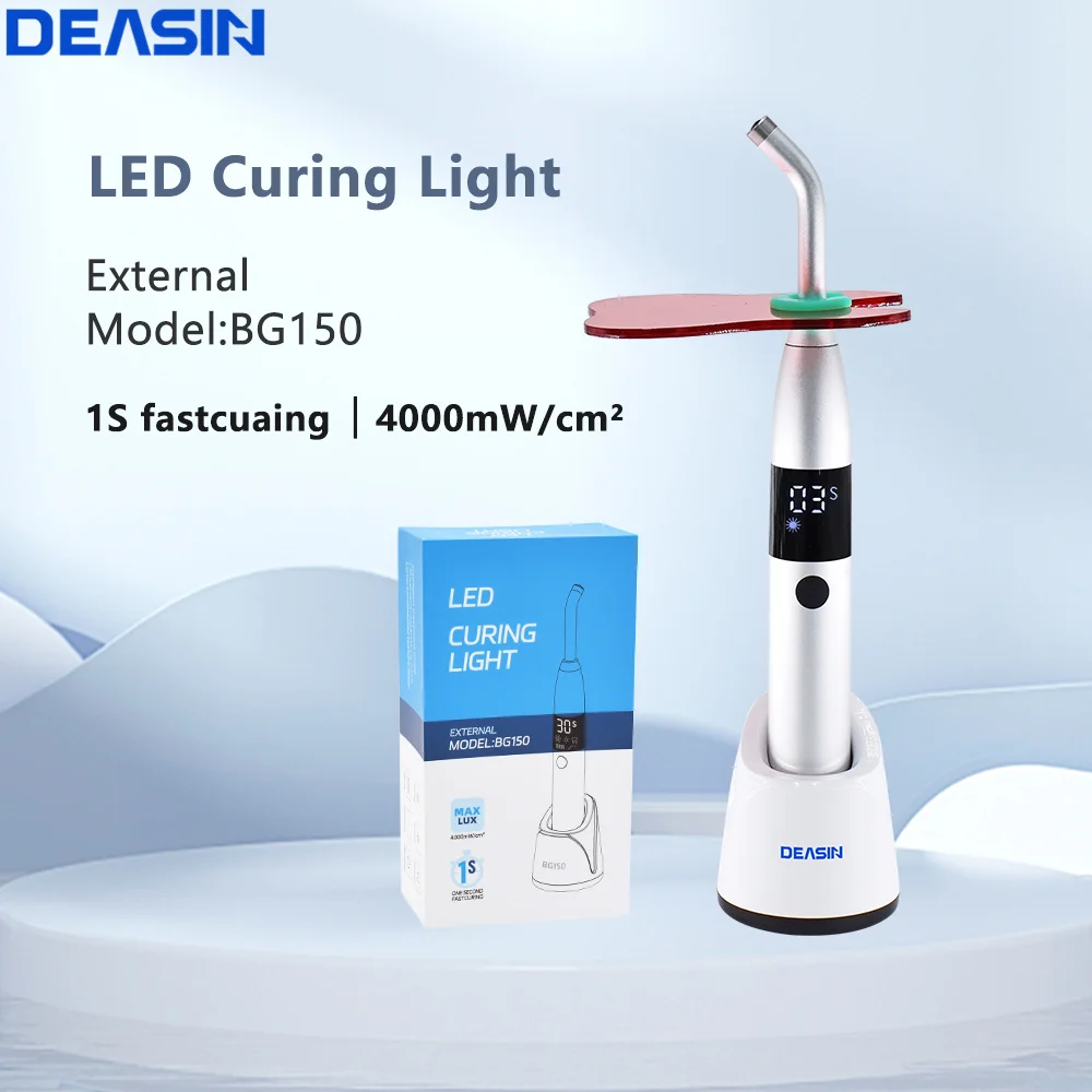 DEASIN Dental Curing Light Lamp LED Wireless Cordless Metal Head 1S Cure 3 Modes Standing Design Dentistry Equipment