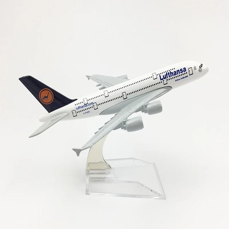 16cm A380 Lufthansa 1:400 Scale Die-Cast Metal Aircraft Model Toy Airbus A380 Airline Aircraft Model