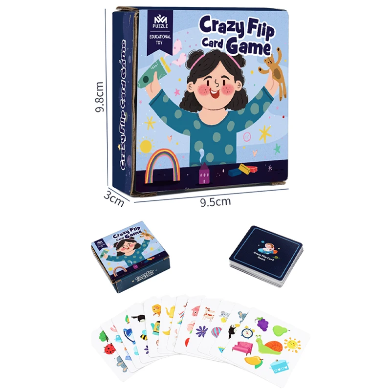 Montessori Speelgoed Bump Card Game Spelen Kaartspel Memory Training Matching Kaartspel Kinderen Kinderen Dieren Cognitief Onderwijs Speelgoed