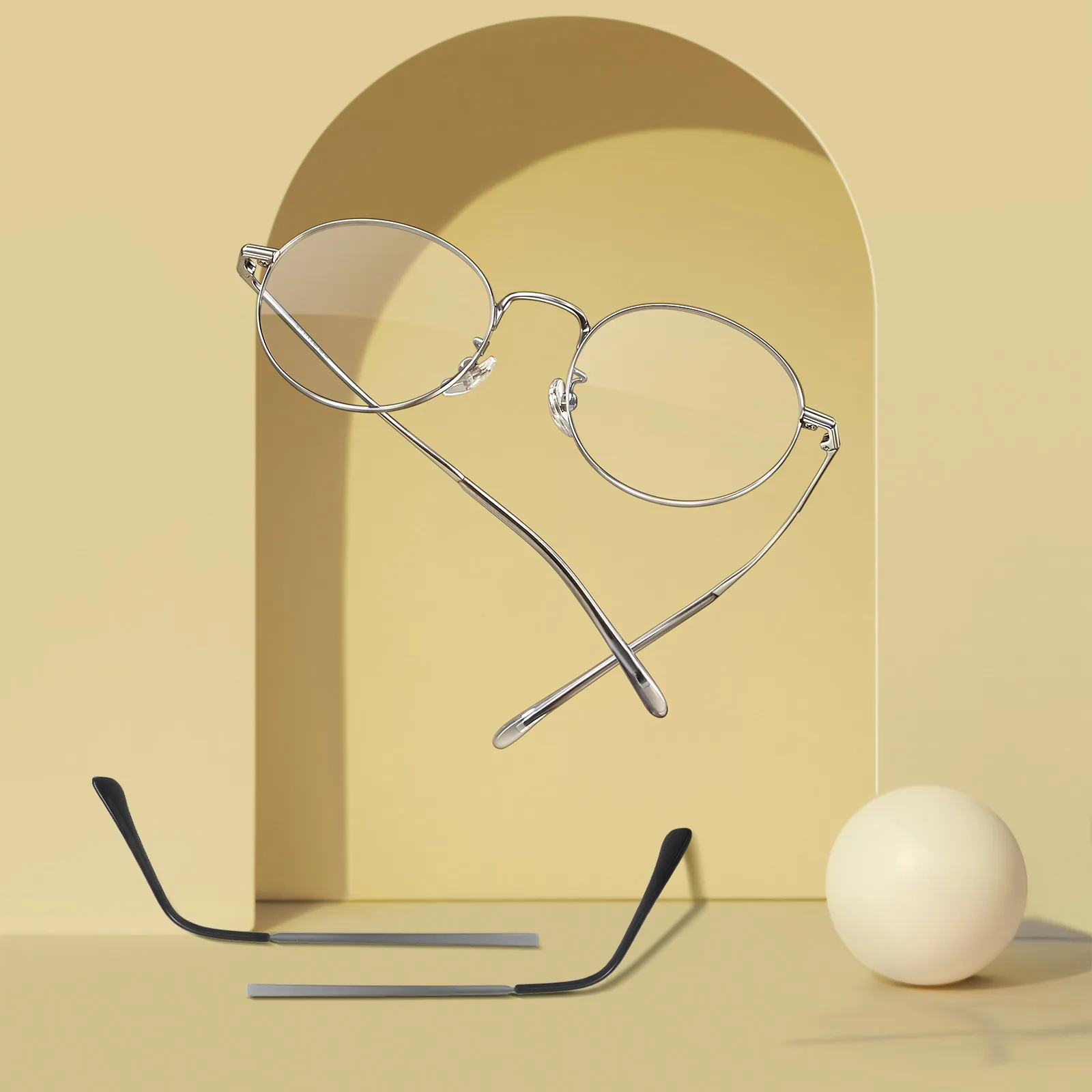 1Pair Sturdy Metal Universal Eyeglasses Replacement Temple Legs for Broken Glasses Arms Repair Secure Comfort Fit No Slip Design