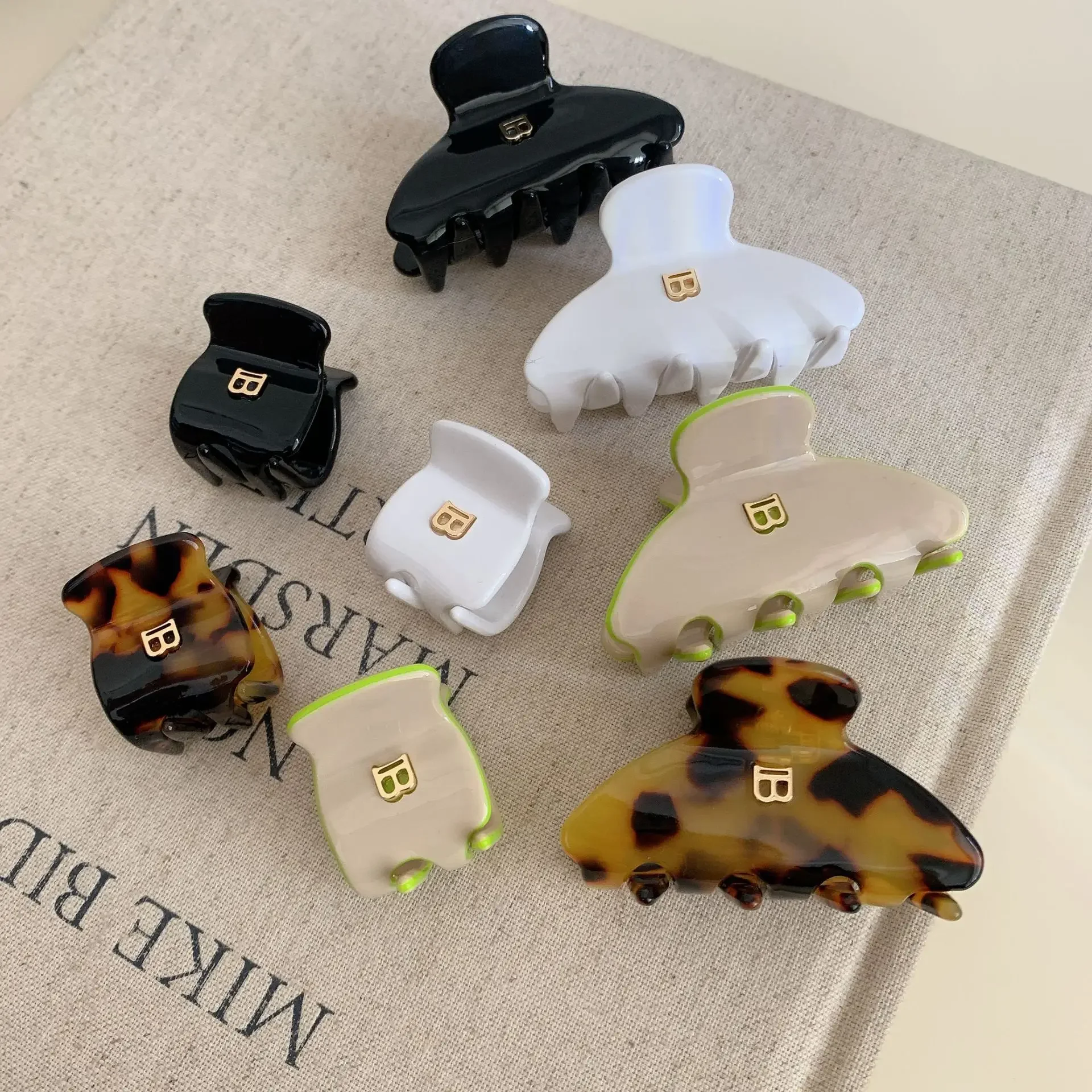 글자 b 헤어핀 아세트산 곡선 그랩 클립, 한국어 버전, 포니테일 헤어 그랩, 프리미엄 헤... - 4