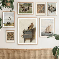 Goldfinch Vintage Tapestry Abstract Landscape Wall Art Canvas Painting Nordic Posters Prints Wall Pictures For Living Room Decor