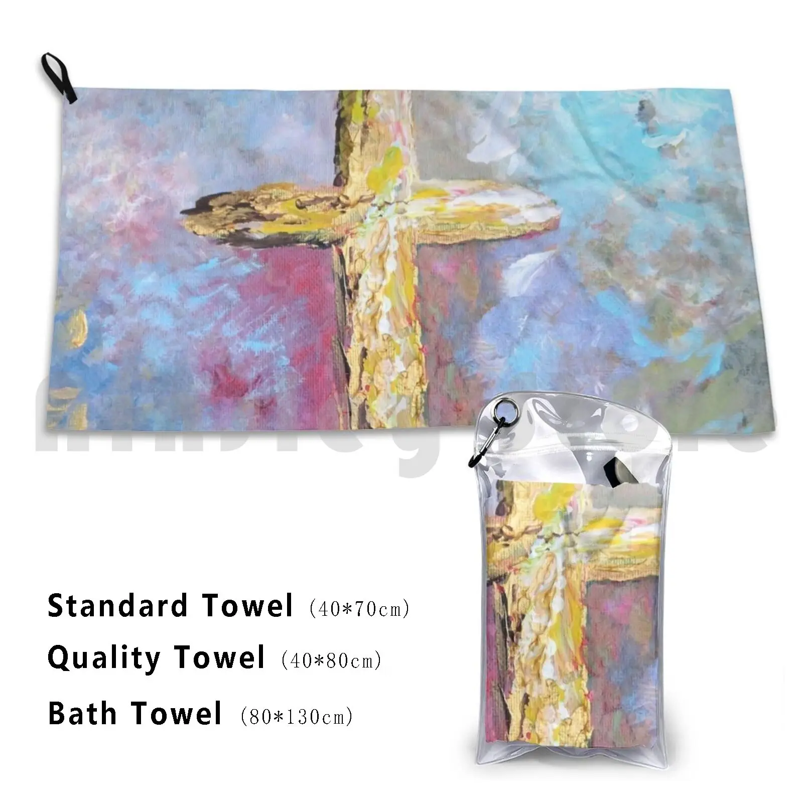 Colors Of The Cross Custom Towel Bath Towel Cross Colors Gold Purple Blue Red Green Hope Christian Religious