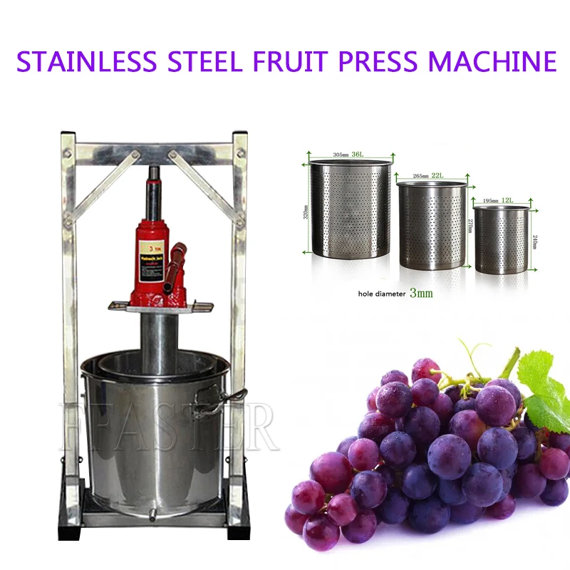 Manual Juice Pressing Machine Home Stainless Steel Juicer Self-Brewing Grape Wine Pressing Manor Fruit Ferment Presser