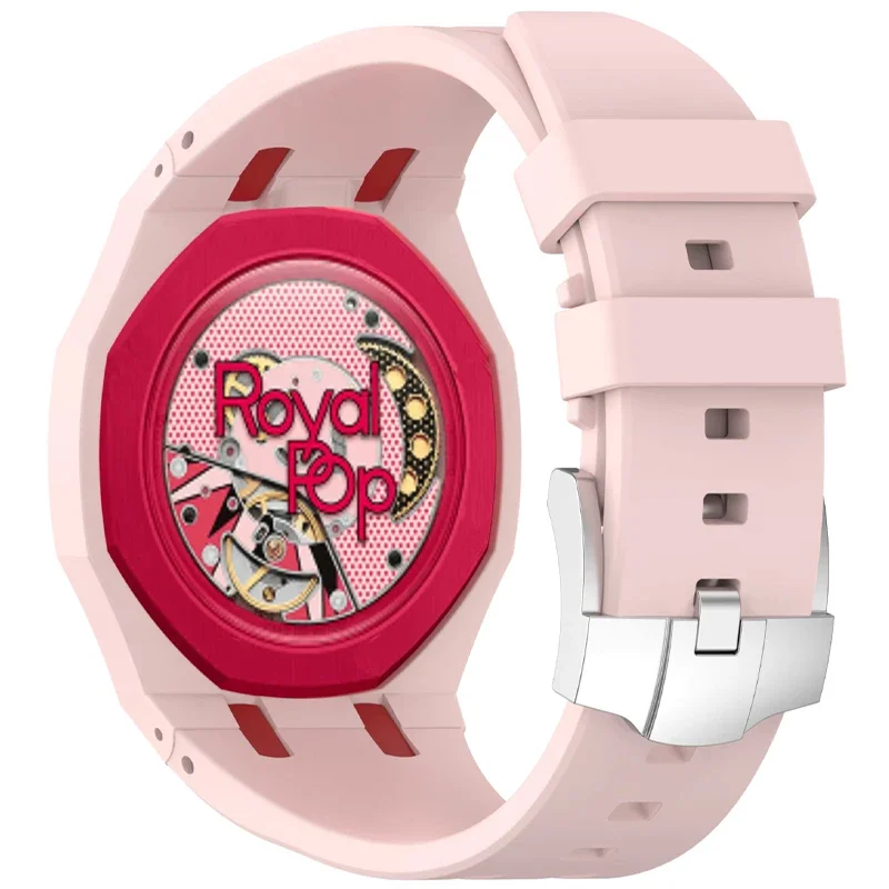 Original weiches Silikonarmband + PC-Gehäuse für Swatch X Ap Royal Pop Swatch Taschenuhr. Trendiges integriertes Armband für Royal Pop Band – Detail 27
