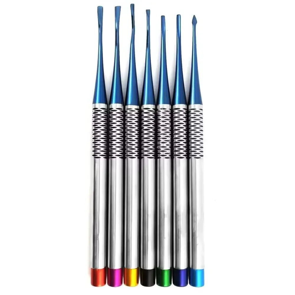 

7Pcs Dental Implant Luxating Root Tooth Elevator Knife Titanium Alloy Extraction Minimally Invasive Dentist Tool