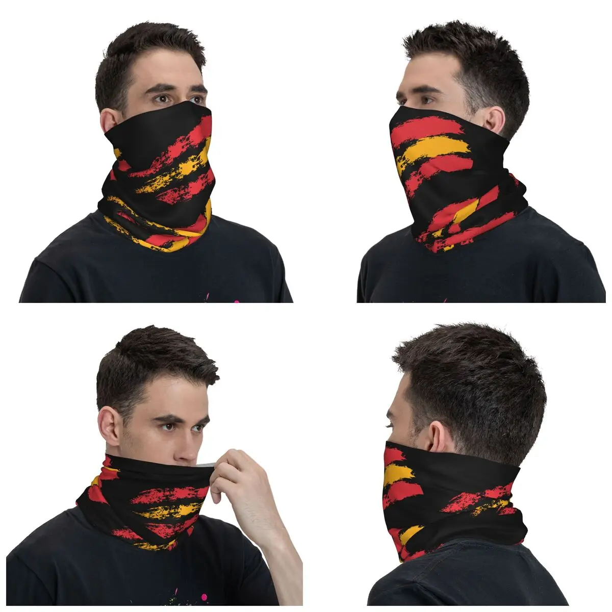 Spanish Flag Bandana Neck Cover Printed Spain Espana Wrap Scarf Cycling Scarf Outdoor Sports for Men Women Adult Breathable