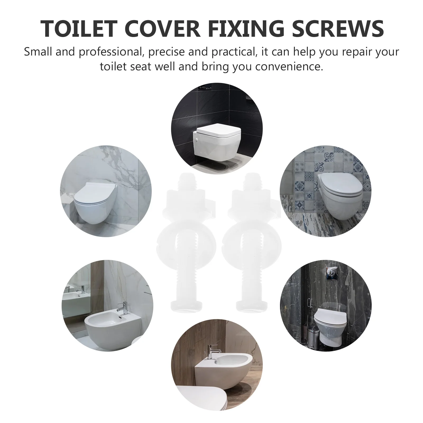 

2Pcs Toilet Seat Fittings Highstrength Bolts and Nuts for Secure Attachment No Deformation Toilet Seat Hardware