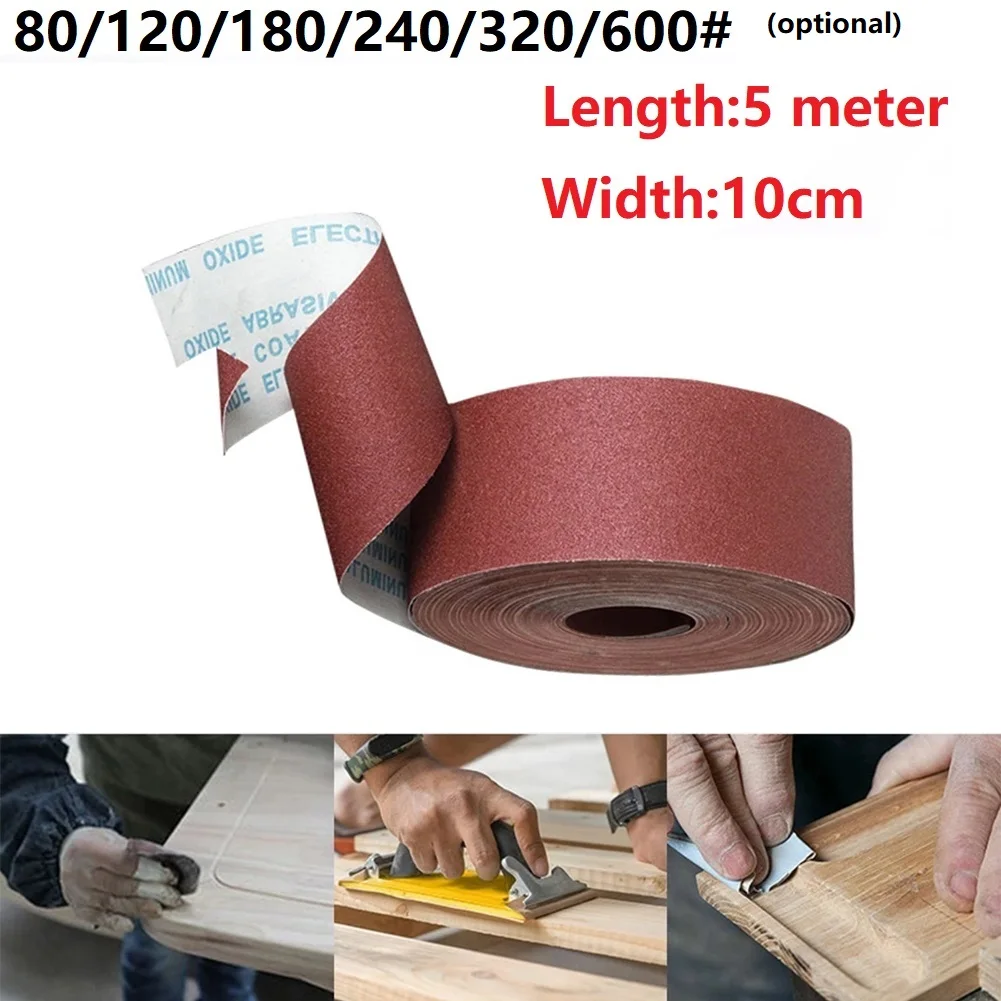 

1 Roll 5M Abrasive Cloth Emery Cloth Roll Polishing Sandpaper For Grinding Tools 80/120/180/240/320/600 Grits