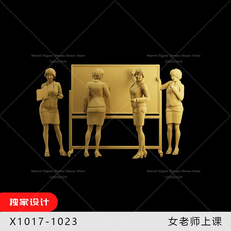 1/64 1/43 1/35 Scale Miniature Scene Dolls Un-panited White Figure Mini Model Teachers With Knowledge And Act As Mentors55