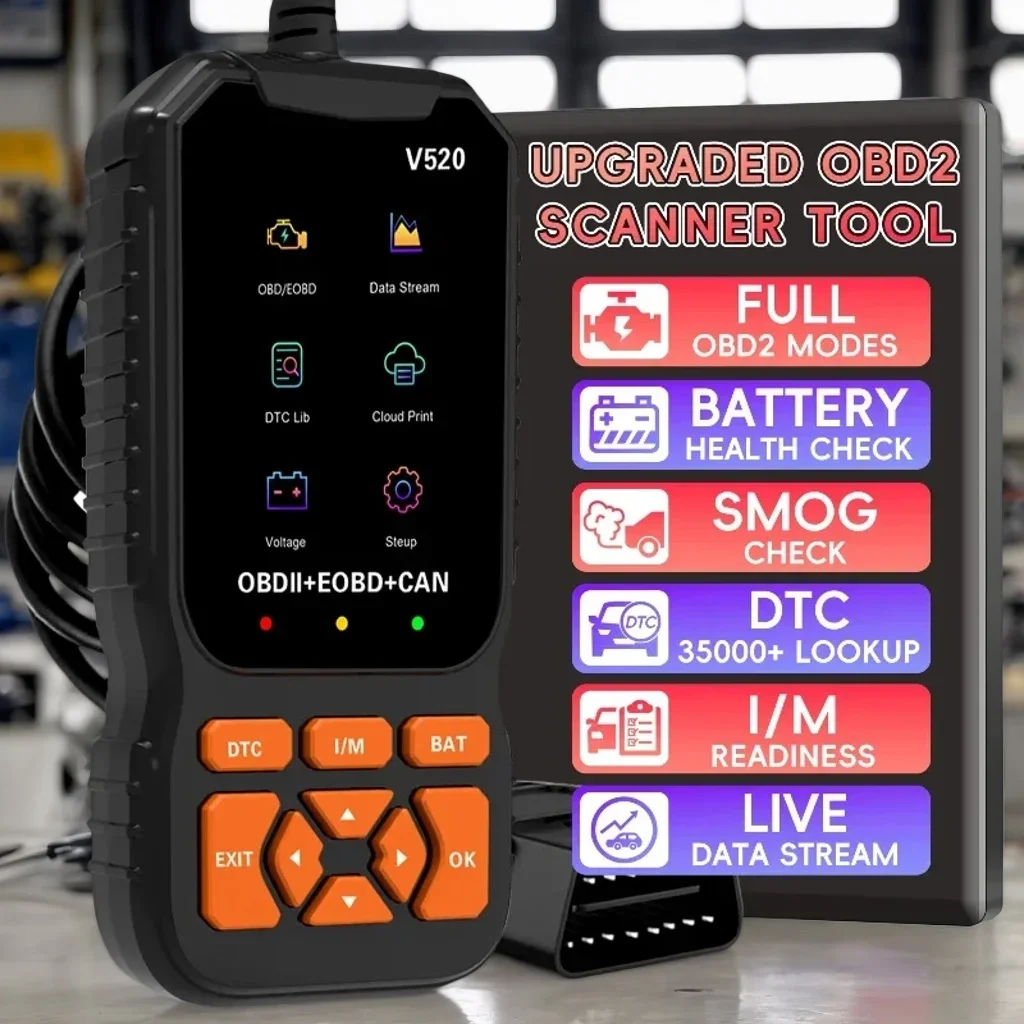 Escáner de automóvil OBD2: herramienta de diagnóstico profesional para leer códigos de fallos y comprobar la luz del motor en vehículos