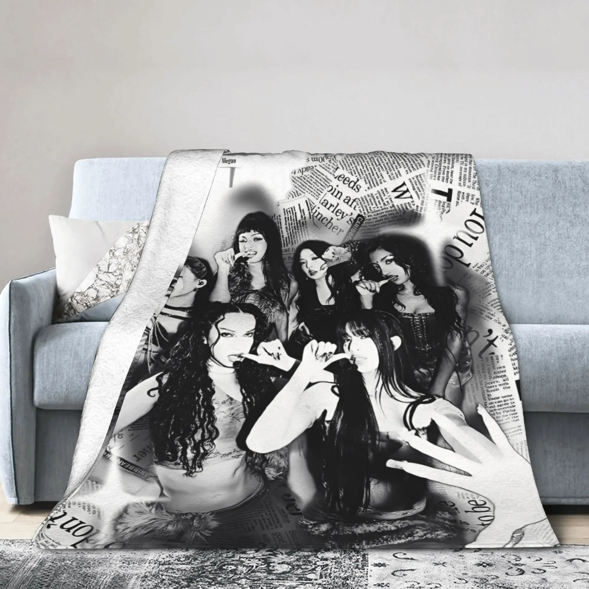 

Комфортное одеяло Katseye kpop k-pop для девочек, постельное белье, декоративное одеяло, теплое флисовое одеяло для путешествий