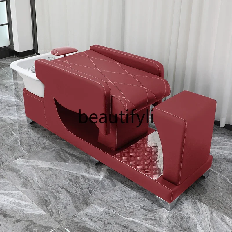 

Hair salon special flush bed Barber shop Thai style full lying ceramic basin half lying