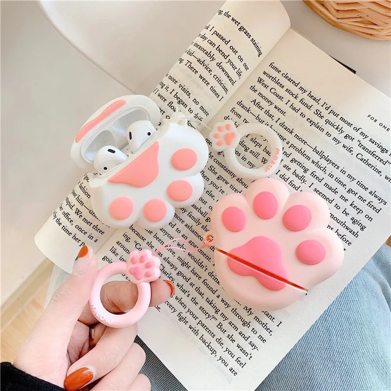 

Cute 3D Cartoon Cat's paw Earphone Case For AirPods 1 2 3 Silicone iPhone Headset Cover For Air Pods Pro Silicone Shell