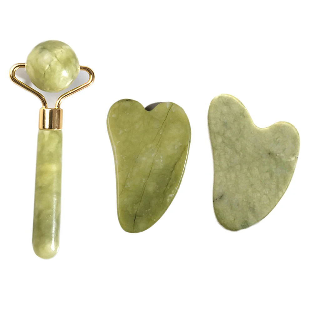 Natural Jade Face Roller Gua Sha Scraper Facial Neck Body Beauty Eye Care Guasha Massager Facial Skin Scraping Care LiftingTools