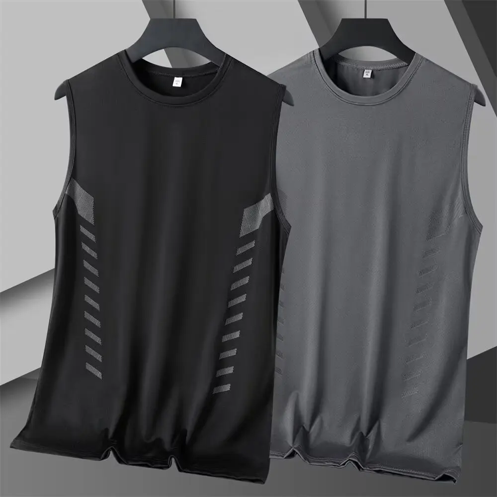 plus Size Ice Silk Quick Dry Sleeveless T-Shirt Women Summer Loose Vest Running Sporty Fat Fitted Extra Large Vest