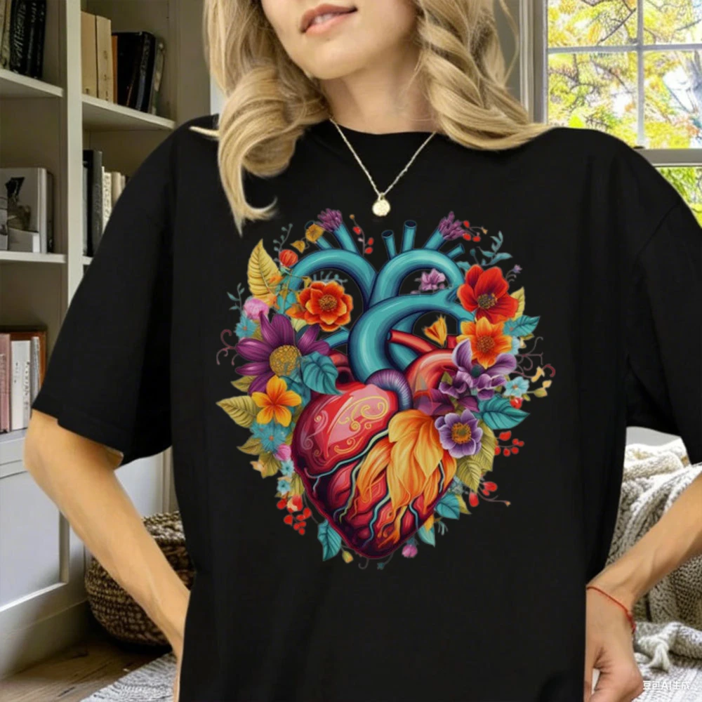 Floral Heart Tee Nurse Doctor Health surgery shirt