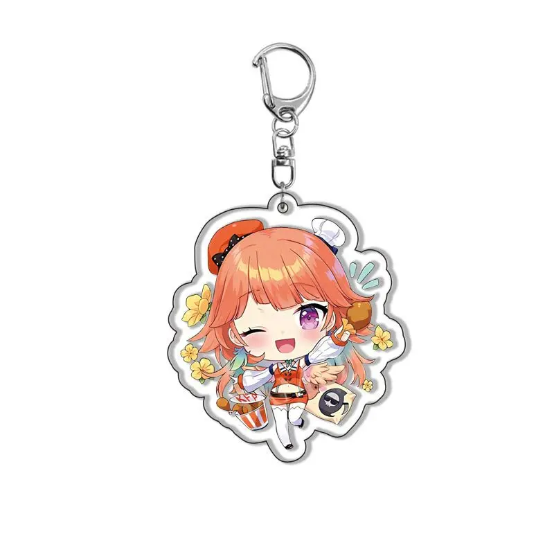 Anime Hololive Vtuber Keychain Cartoon Figures Inugami Korone Shirakami Fubuki Collection Key Ring Bag Pendent Cosplay Jewelry