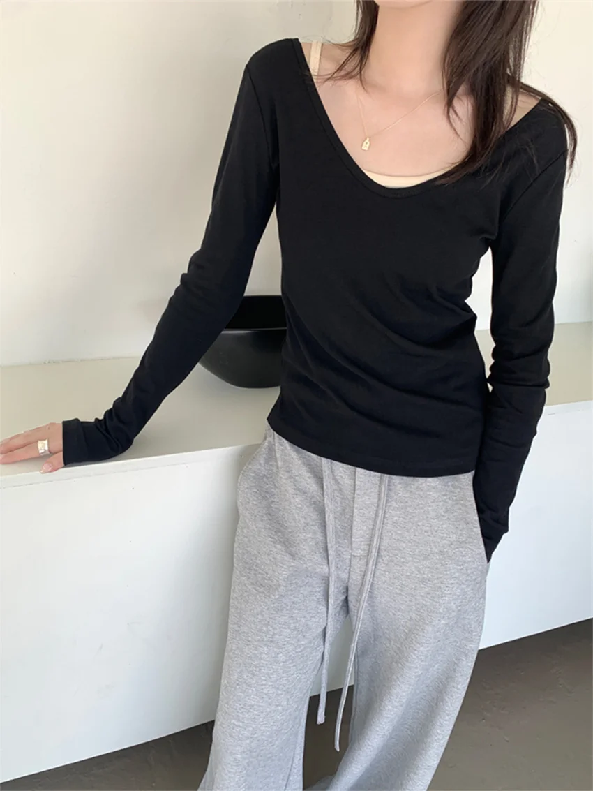 

Alien Kitty 2024, новые тонкие футболки с майками, повседневные женские футболки с длинными рукавами, повседневные осенние шикарные свободные нежные офисные женские футболки