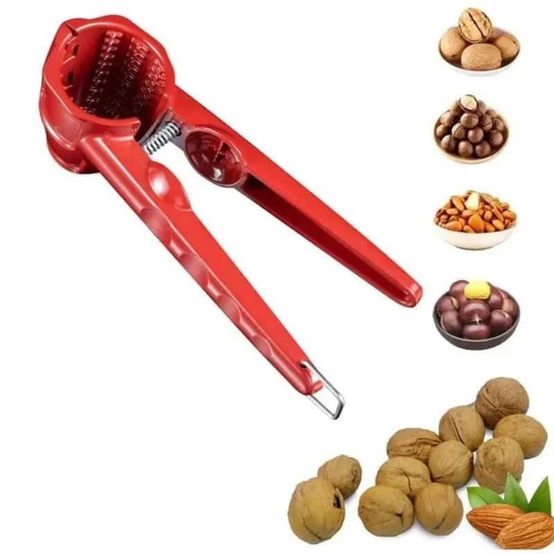 Multifunction Nutcracker with Non Slip Handle Alloy Shell Cracker With Curved Handle Melon Seed Opener Alloy Clamp Cracker