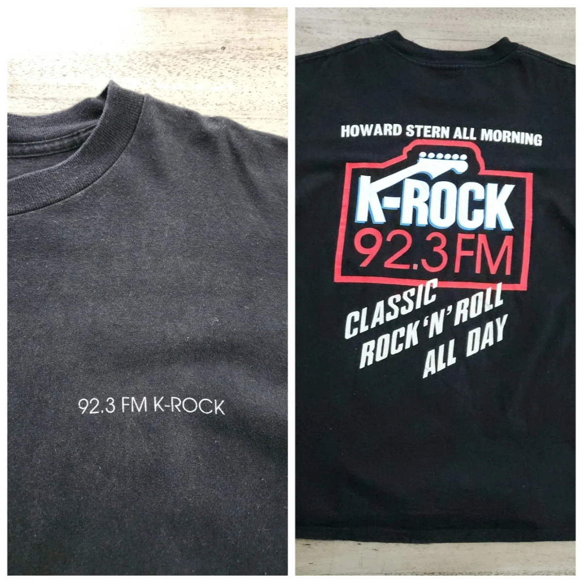 

Vintage 90s K-Rock 92.3 FM Howard Stern Show Promo Tee American Band Singer T-shirt Men Street Hip-hop Rock Short-sleeved Women