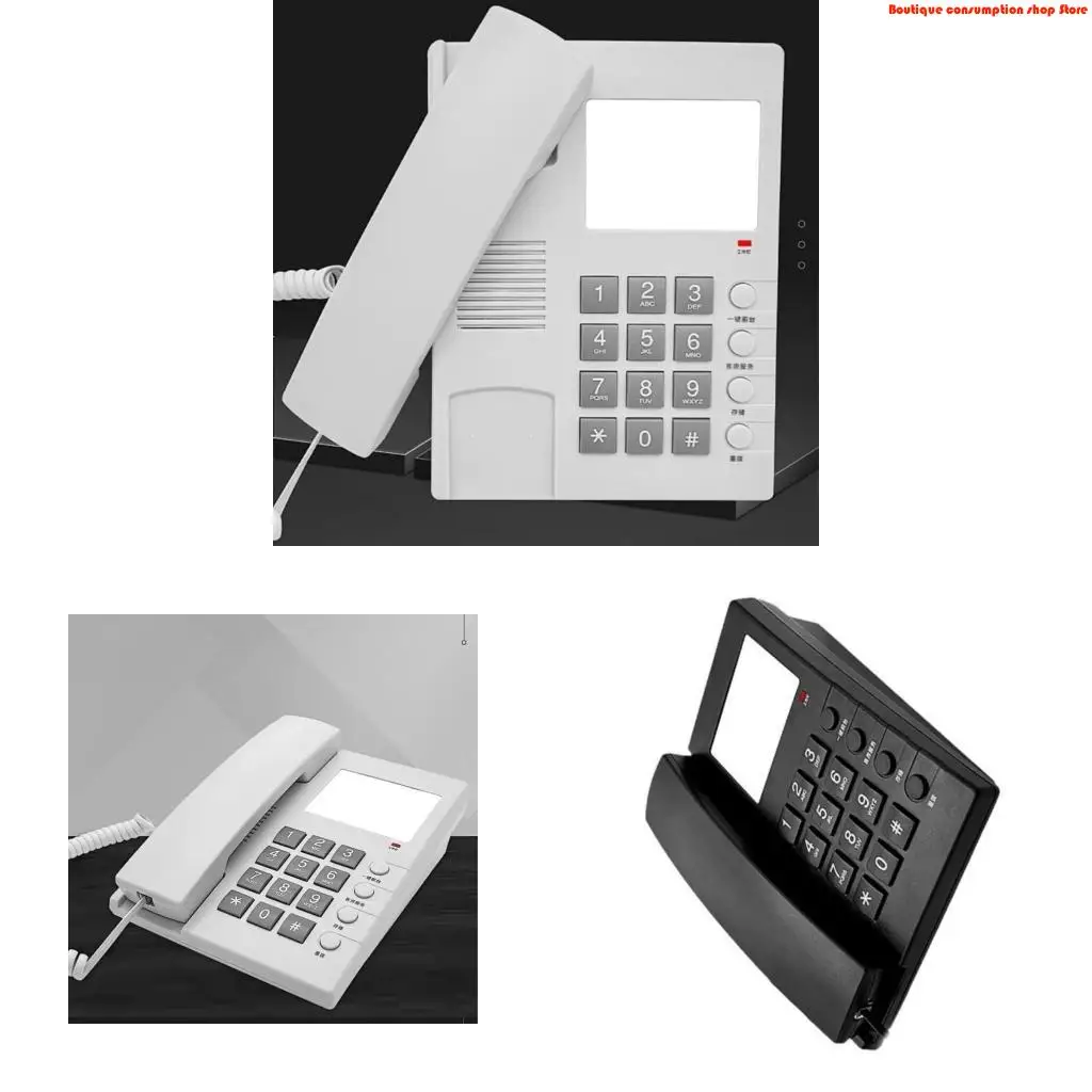 L9NA Rj11 Corded Landline Hotel Room Desk Phone Large Buttons For Easy to Operate