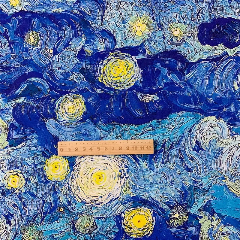 Cotton Fabric world masterpiece Starry sky moon night Sewing Cloth baby Dress Clothing Textile Tissue Patchwork Mask headscarf