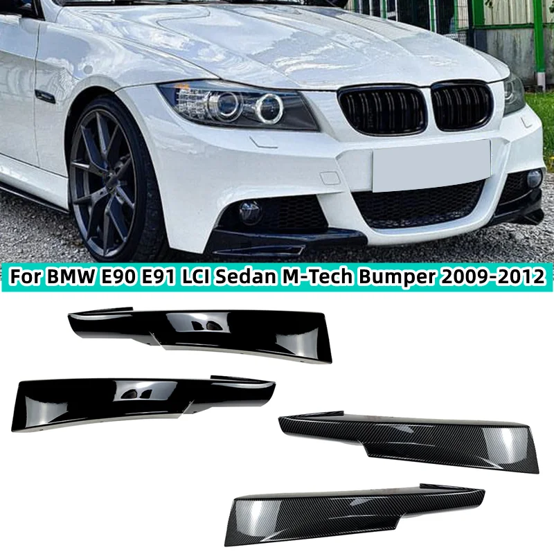 

Pair Front Bumper Splitter Trim Kit Fog Light Lamp Cover Canards For BMW E90 E91 335i 328i LCI 2009-2012 M-Tech Car Accessories