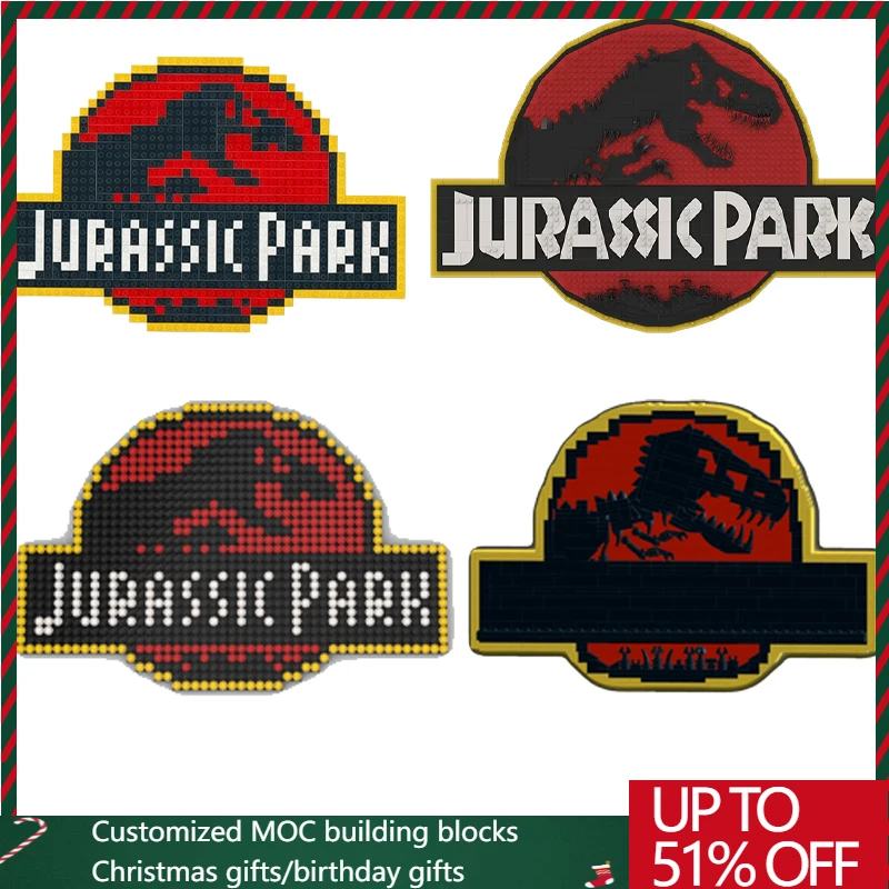 

1167 PCS Game Movie Series MOC Jurassing Park Logo Wall Model Display DIY Creative Ideas Child Toy Assembly Puzzle Birthday Gift