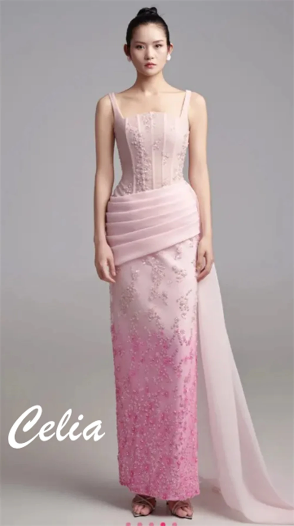 Dostosowane proste różowe satynowe suknie wieczorowe wykwintne bez ramiączek bez rękawów suknie gwiazd moda suknie na specjalne okazje