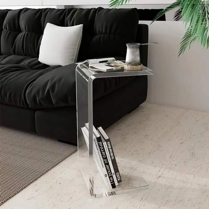 Acrylic side sofa small side table suspension simple living room Internet celebrity bay window coffee table